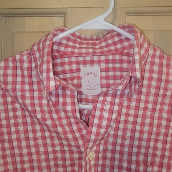 Mens sz S Brooks Brothers Red White checked Preppy Shirt 346 Original Polo - Picture 5 of 6